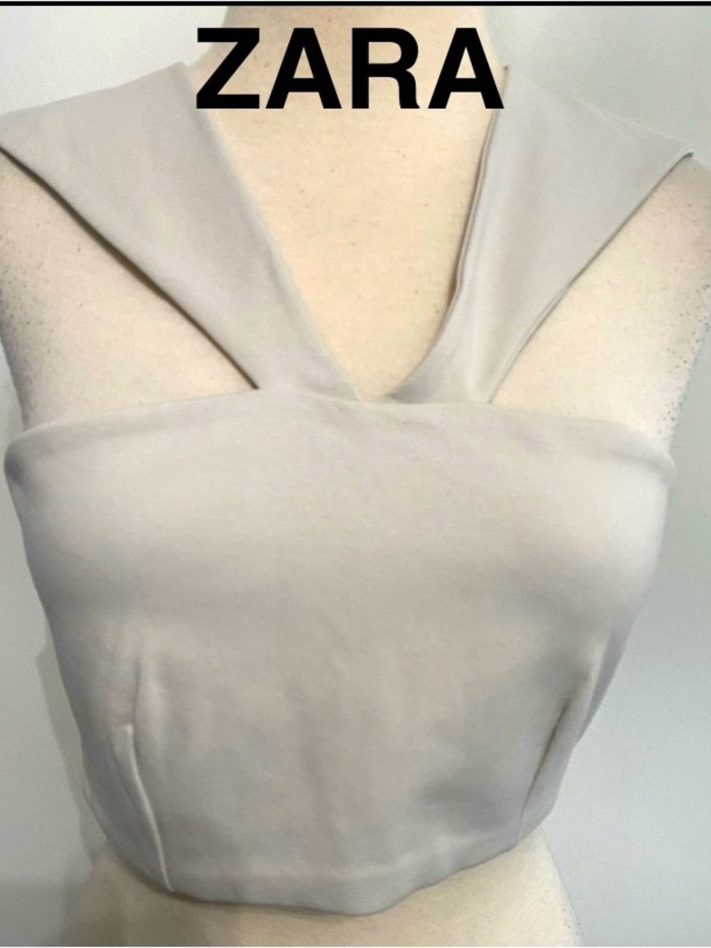 ZARA Light Gray Cropped Top - Size M/L - NEW